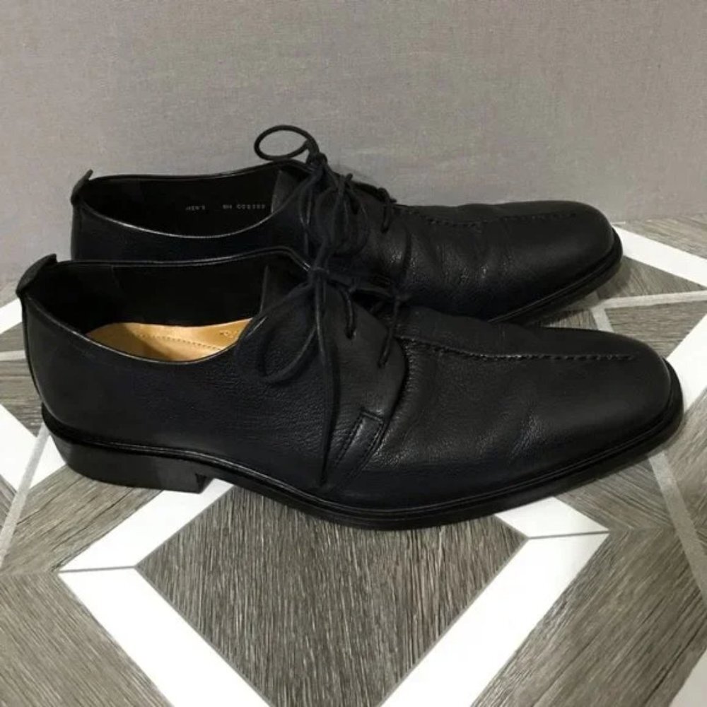 SOLD❌❌❌ Cole Haan Black Beckett Split Toe Leather 3 Eyelet Oxfords Sz-9M - Picture 5 of 8